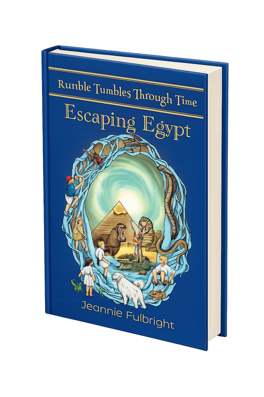 Rumble Tumbles Through Time: Escaping Egypt book cover, book two of the time-travel series