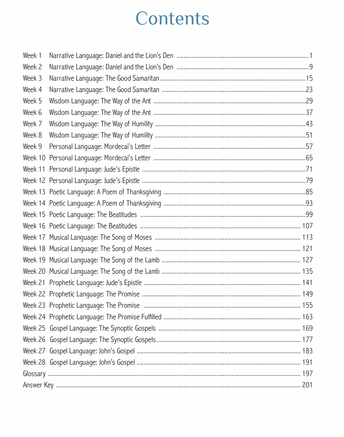 Living Verse Language Arts in Scripture