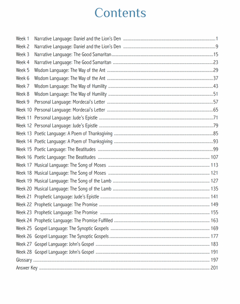 Living Verse Language Arts in Scripture