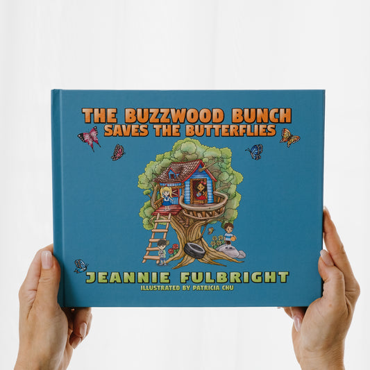 The Buzzwood Bunch Saves the Butterflies, a children's nature picture book cover