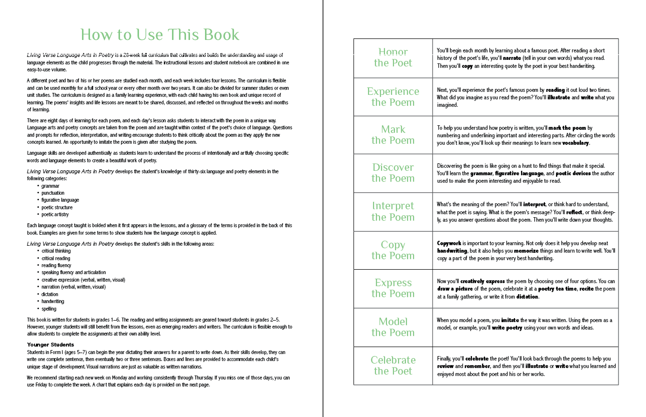Living Verse Language Arts in Poetry