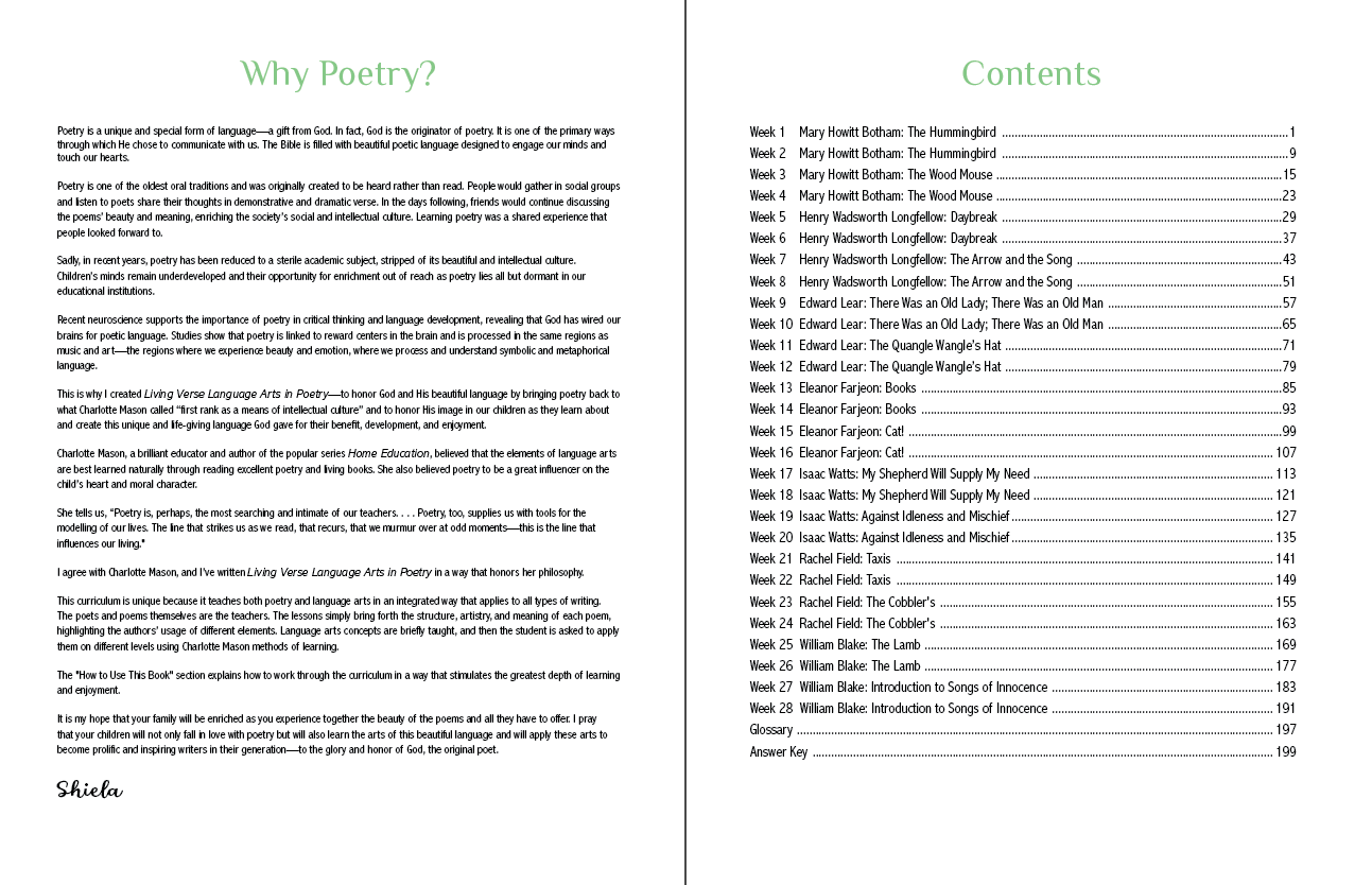 Living Verse Language Arts in Poetry